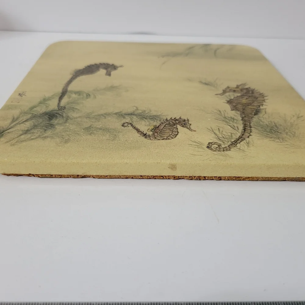 Seahorse Stone Trivet Cork Back 8